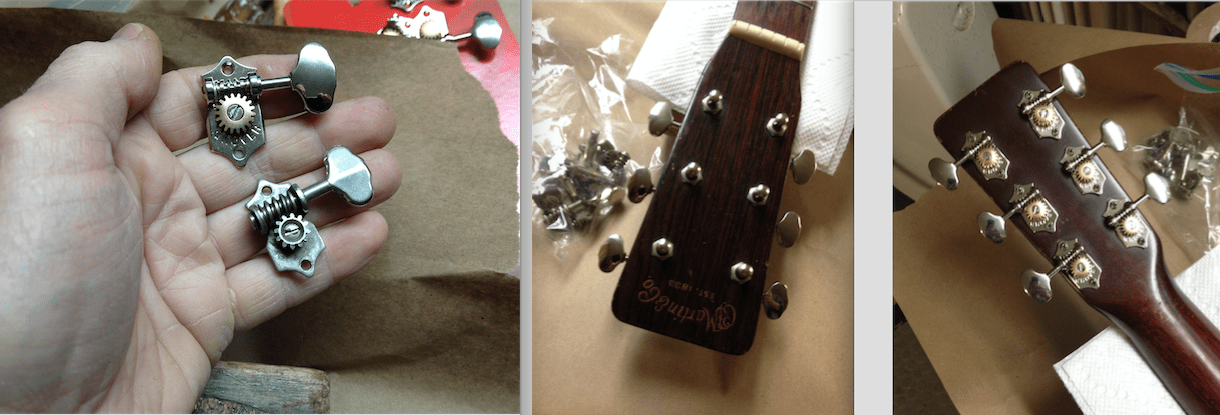 Replacing vintage tuning machines on a 40s Martin