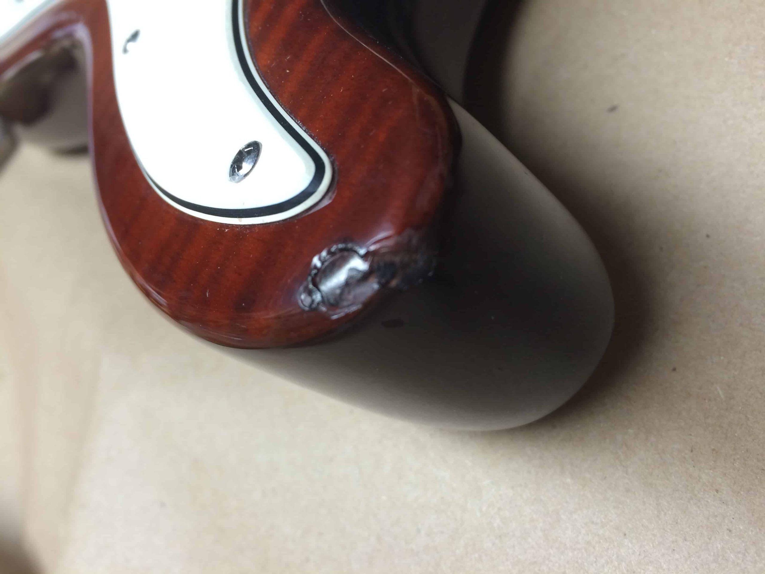 Finish repair on a Fender Stratocaster Guitar